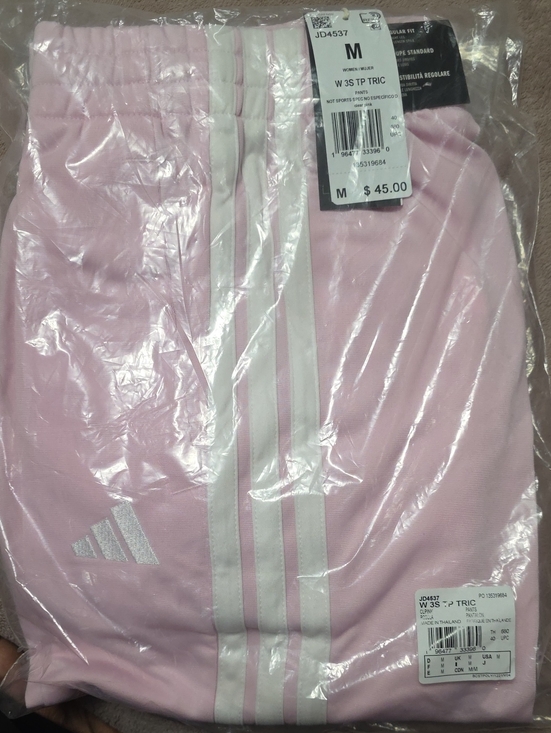 adidas Pants - adidas Women’s Pink Track Pants with White 3-Stripes